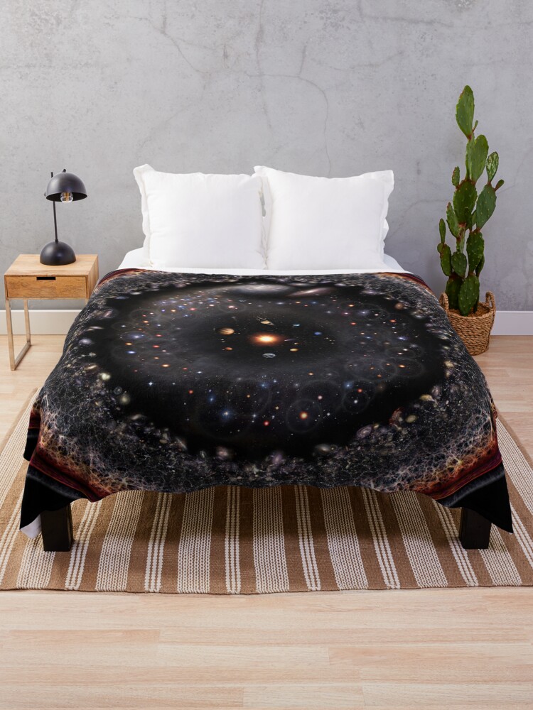 Thumbnail 1 of 6, Throw Blanket, Observable Universe Logarithmic Illustration (2018 Version!) designed and sold by pablocbudassi.