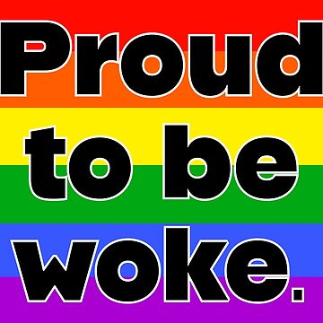 Artwork thumbnail, Proud to be woke rainbow flag by Rachel the Artist