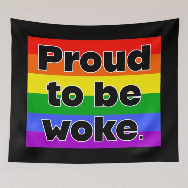 Item preview, Proud to be woke rainbow flag  designed and sold by Rachel the Artist .