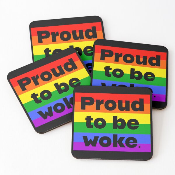 Item preview, Proud to be woke rainbow flag  designed and sold by Rachel the Artist .