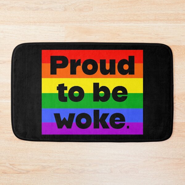 Item preview, Proud to be woke rainbow flag  designed and sold by Rachel the Artist .