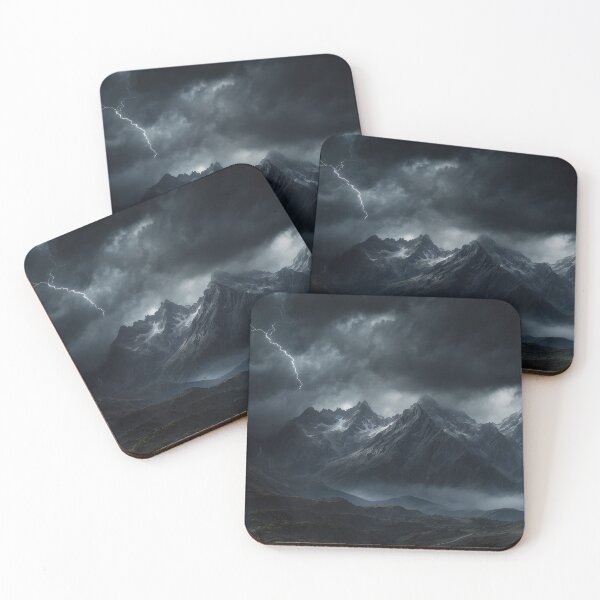 Item preview, "Stormy Mountain Peaks - Dark Sky Landscape Art" designed and sold by digoarpi.