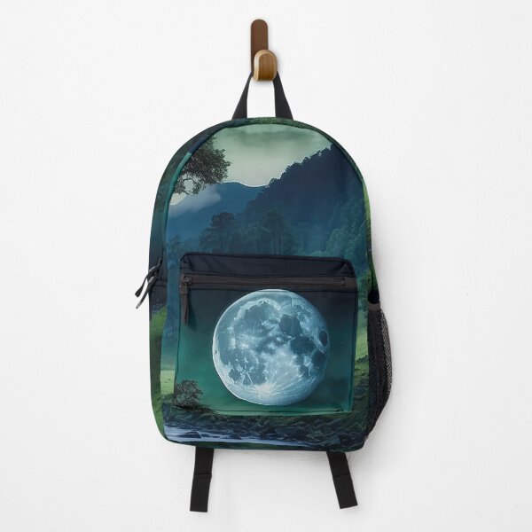 Item preview, "Moonlit Forest Stream - Dark Night Landscape Art" designed and sold by digoarpi.