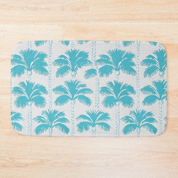Item preview, Palmeras turquesas de estilo grandmillennial sobre fondo blanco designed and sold by SophieClimaArt.