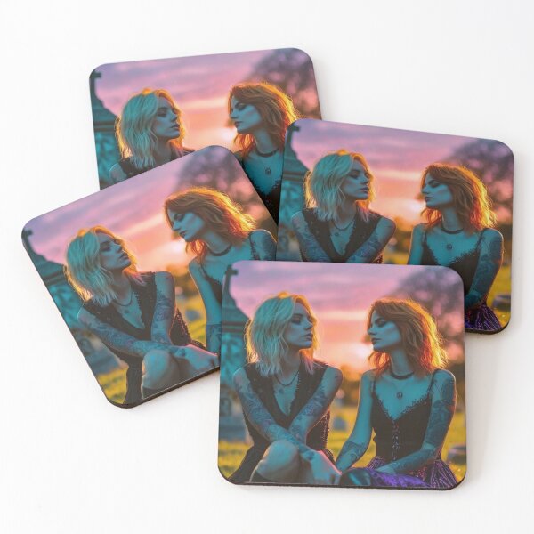 Item preview, Goth Girls at Cemetery designed and sold by TheDarkWardrobe.