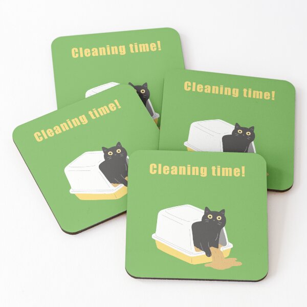 Item preview, Cat Antics Art : Cleaning time! Green version designed and sold by TheGrandLordCat.
