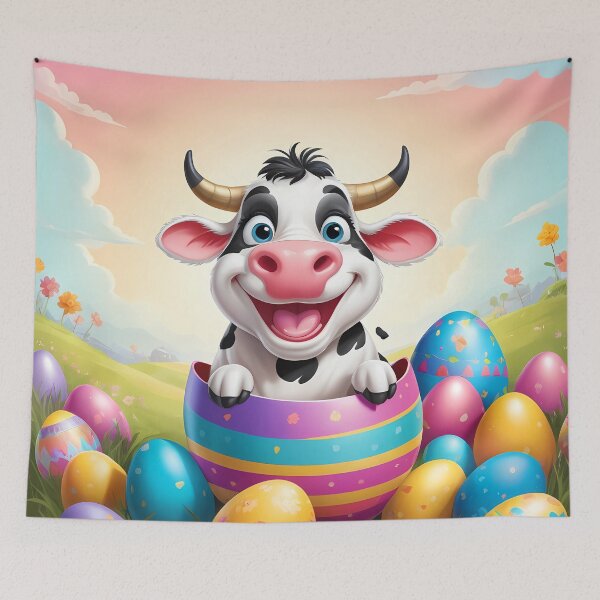 Item preview, Happy Cow Easter in a Decorative Egg – Spring Farm Animal Art designed and sold by KateVil.