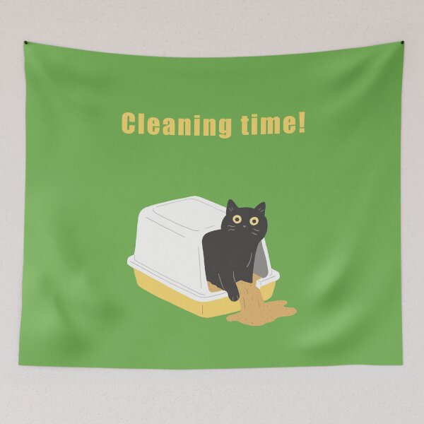 Item preview, Cat Antics Art : Cleaning time! Green version designed and sold by TheGrandLordCat.