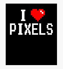 I Love Pixels 8-bit Heart Retro Shirt Photographic Print
