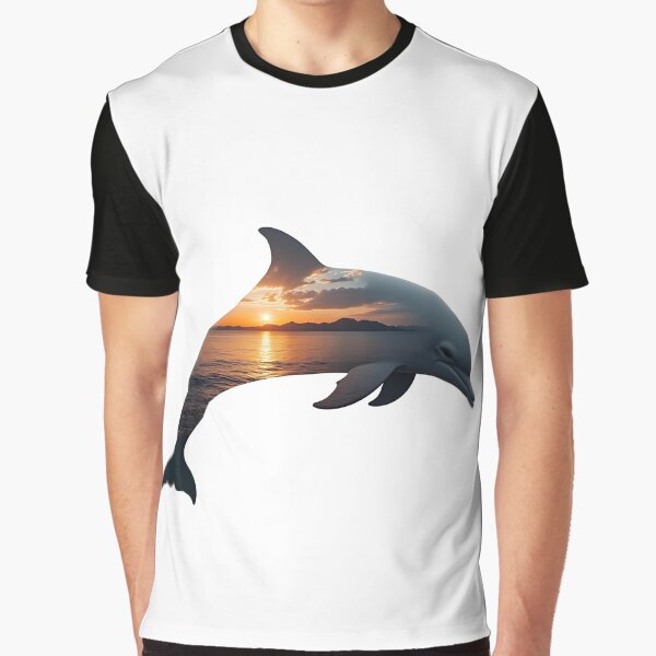Aperçu de l'œuvre Dauphin avec une scène de mer au crépuscule - Effet surréaliste créée et vendue par danhproject.