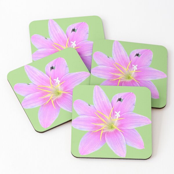 Item preview, Pink Rain Lily, green background  designed and sold by Josephine Ethereal.