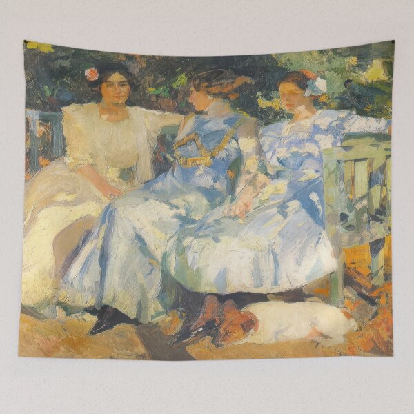 Item preview, Joaquin Sorolla My Wife And Daughters In The Garden 1910 Photographic Print designed and sold by irynaartbyim.