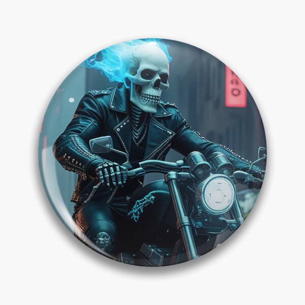Item preview, A ghostly skeleton biker designed and sold by Mo-rx.