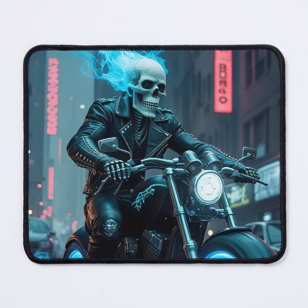 Item preview, A ghostly skeleton biker designed and sold by Mo-rx.