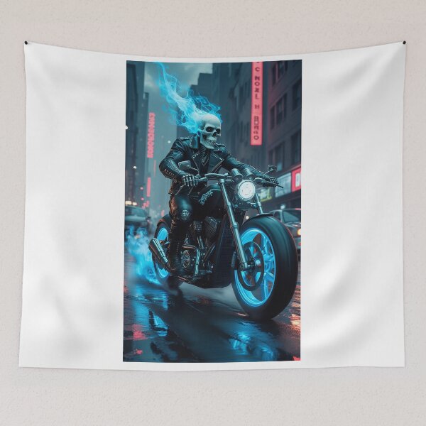 Item preview, A ghostly skeleton biker designed and sold by Mo-rx.