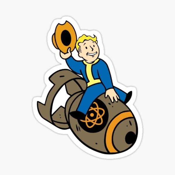 Vista previa del artículo con la obra «Bomba de Fallout Vault Boy», diseñado y vendido por lucaengdesigns.