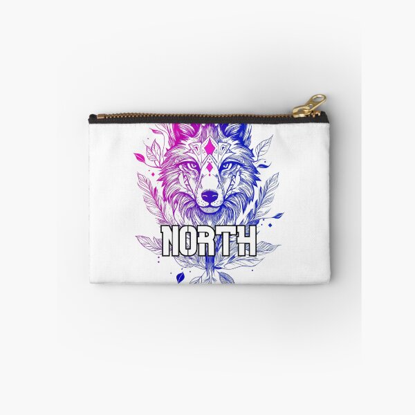 Item preview, A wolf as an artistic drawing with the word North, bright colors designed and sold by Surreal-State.