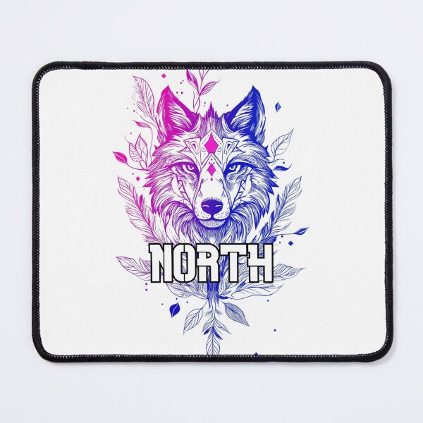 Item preview, A wolf as an artistic drawing with the word North, bright colors designed and sold by Surreal-State.