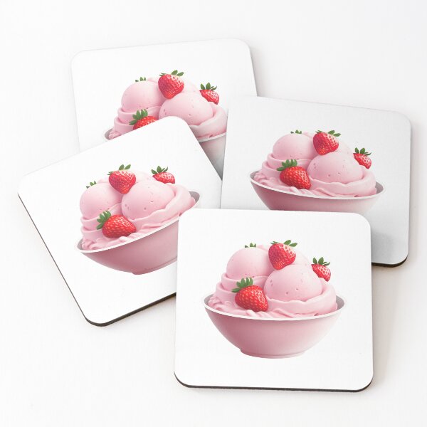 Item preview, Pink Bowl with Strawberry Ice Cream  designed and sold by silviaol.