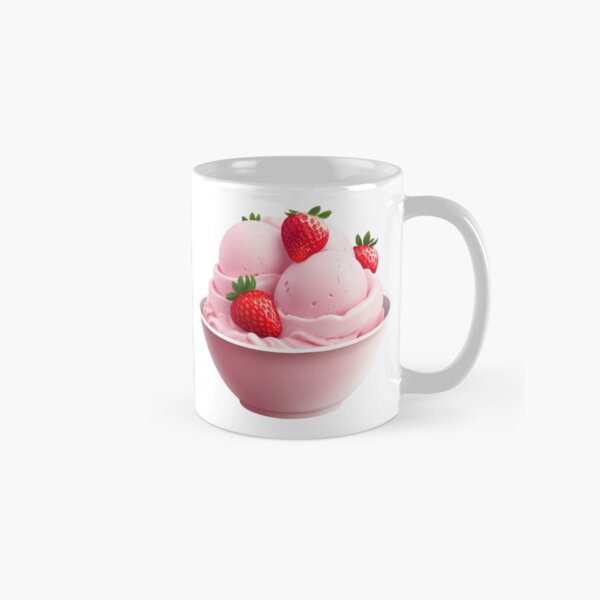 Item preview, Pink Bowl with Strawberry Ice Cream  designed and sold by silviaol.