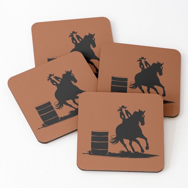 Item preview, Barrel Racing Rodeo Cowgirl Horse Silhouette designed and sold by theartfulaspie.