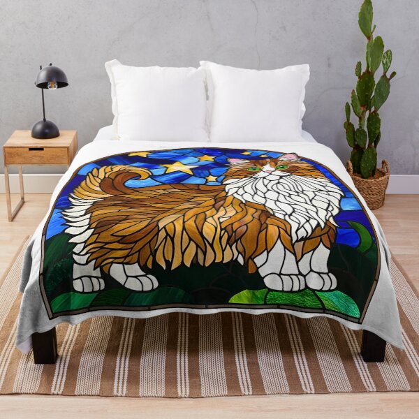 Item preview, Persian Cat Stained Glass Art – Starry Sky Feline Elegance designed and sold by Fredster1966.
