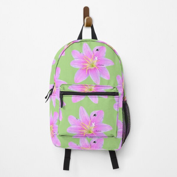 Item preview, Love, pink rain lily, green background designed and sold by Josephine Ethereal.