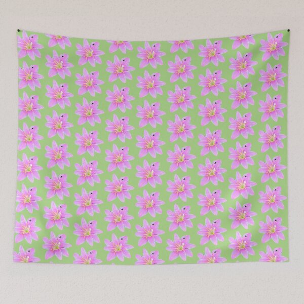 Item preview, Love, pink rain lily, green background  designed and sold by Josephine Ethereal.