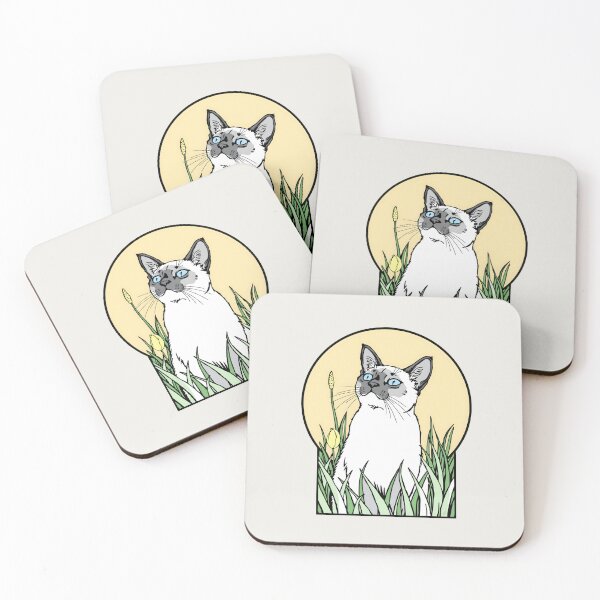 Item preview, SIAMESE CAT IN A GARDEN designed and sold by fetch-it-studio.