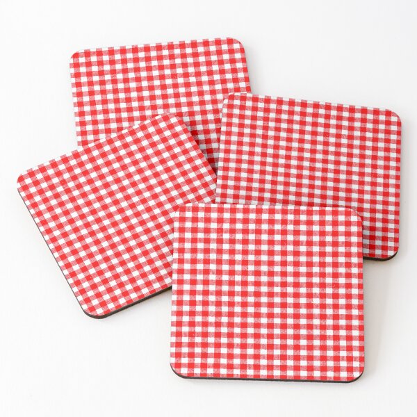 Item preview, Red and white gingham fabric pattern. designed and sold by claireseyeview.