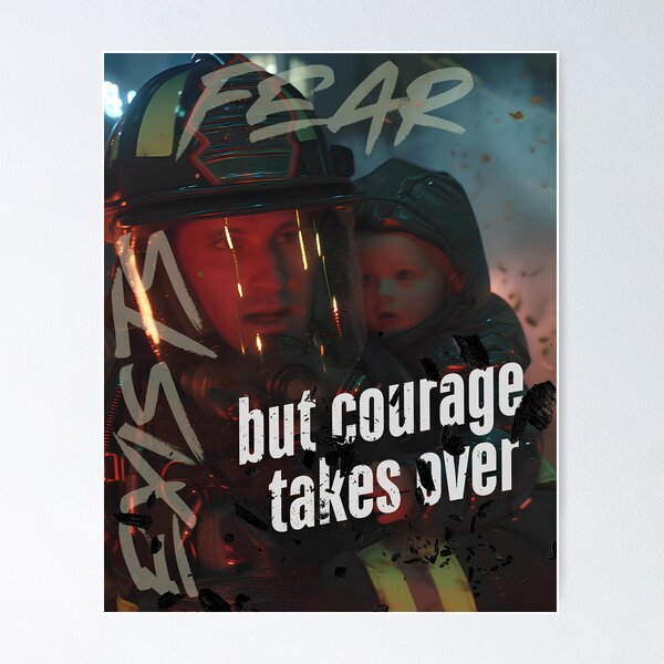 Item preview,  Fear Exists, But Courage Takes Over Poster designed and sold by ViresisCora.