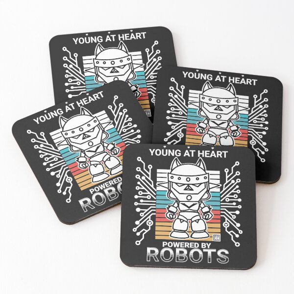 Item preview, Young at heart Powered by Robots. designed and sold by EmilieLeeKimArt.