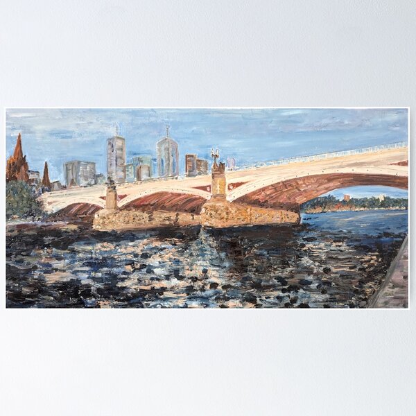 Item preview, Princes Bridge on the Yarra Original Oil Painting designed and sold by martydav.