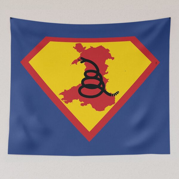Item preview, WELSH SHIELD - Freedom Is The Superpower - Modern Gadsden Snake Flag - Dont Tread On Me SUPERHERO WALES design designed and sold by pelagio.