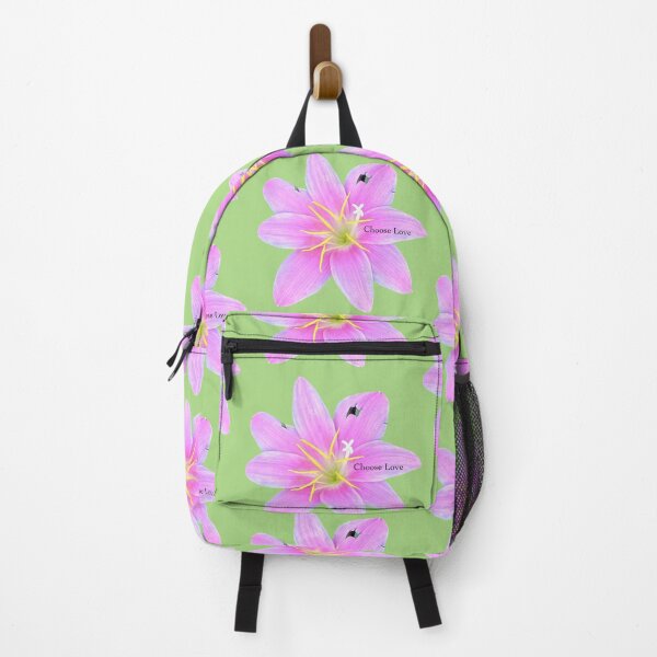 Item preview, Choose love, pink rain lily, green background designed and sold by Josephine Ethereal.