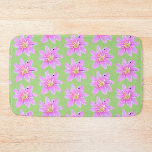 Item preview, Choose love, pink rain lily, green background  designed and sold by Josephine Ethereal.