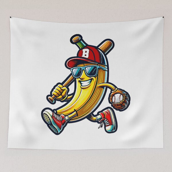 Item preview, banana playing baseball fruit lover baseball player designed and sold by tigger shop.