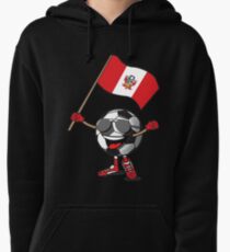 Peru Football Team Soccer Ball With National Flag Fan Shirt Pullover Hoodie