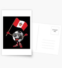 Peru Football Team Soccer Ball With National Flag Fan Shirt Postcards
