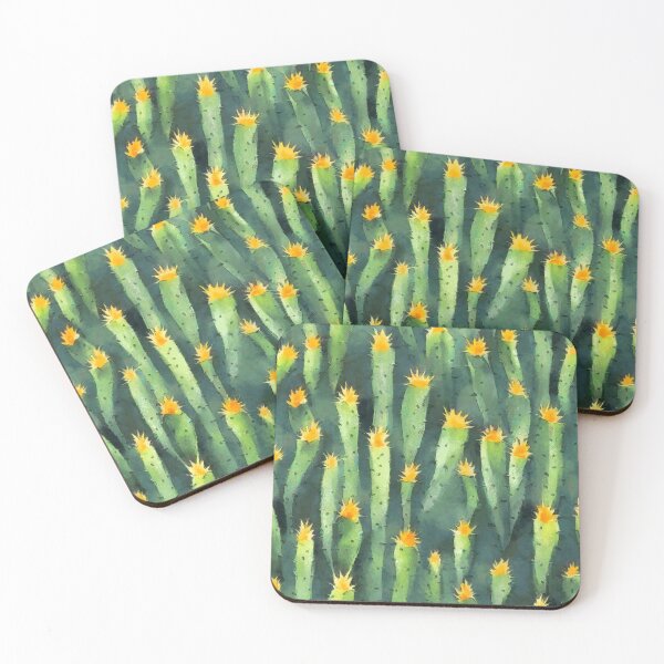 Item preview, Blooming tall cacti, seamless pattern designed and sold by HandmadeHallucinate.