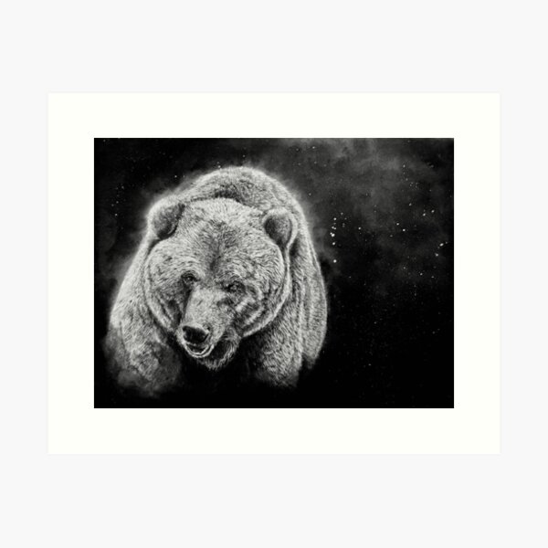 Aperçu de l'œuvre Ours brun noir et blanc créée et vendue par Coal-Draws.
