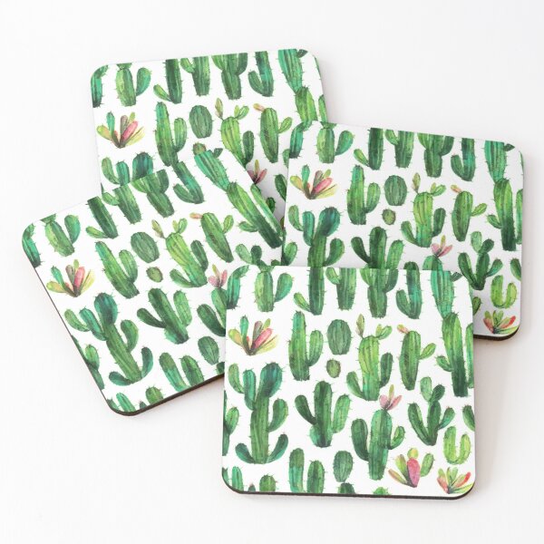 Item preview, Cacti and succulents on a white background, seamless pattern designed and sold by HandmadeHallucinate.