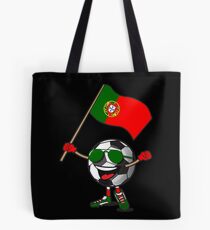 Portugal Football Team Soccer Ball With National Flag Fan Shirt Tote Bag