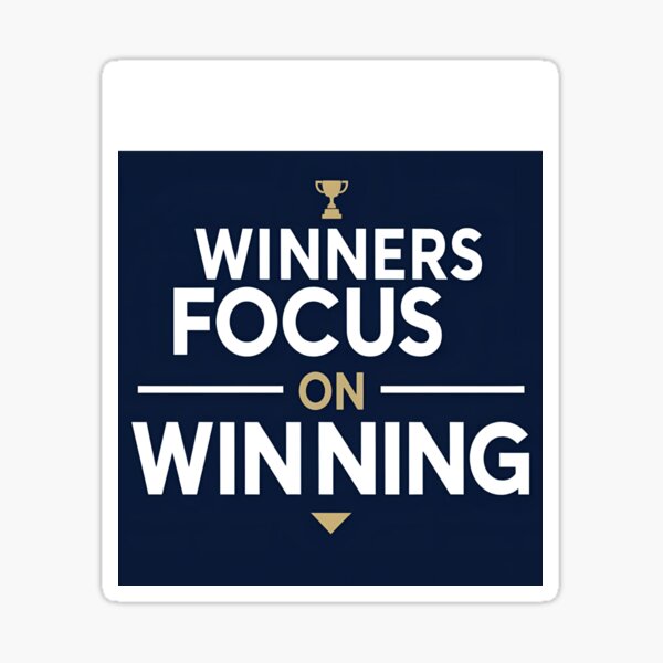 Vista previa del artículo con la obra «Los ganadores se centran en ganar: diseño de frases deportivas motivacionales», diseñado y vendido por RedTideStudio.