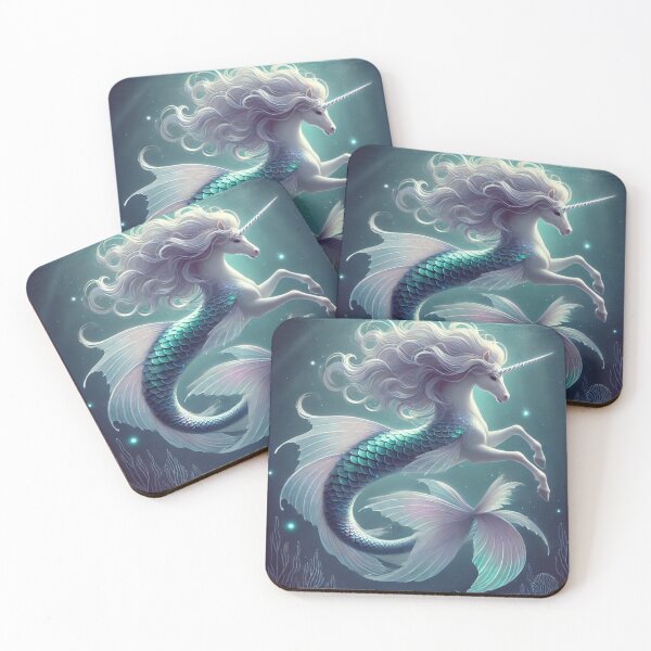 Item preview, Underwater Unicorn Mermaid – Mystical Hybrid Fantasy Creature Art designed and sold by FantasyHybrids.