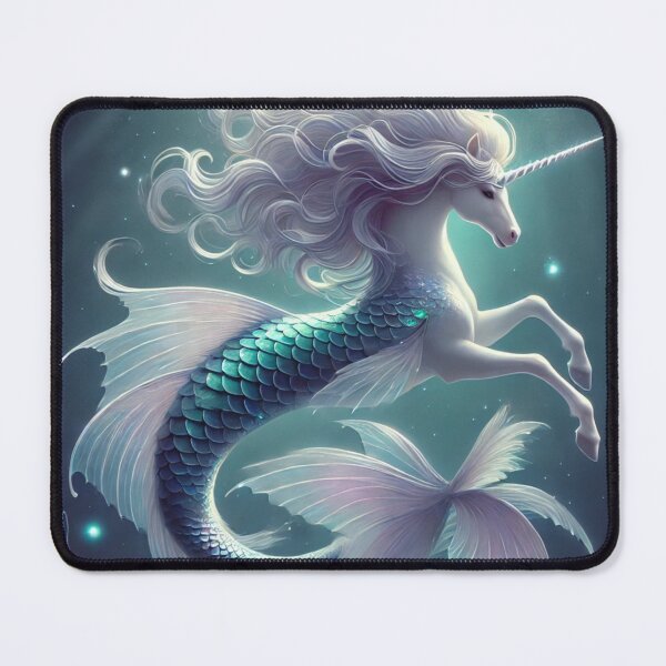 Item preview, Underwater Unicorn Mermaid – Mystical Hybrid Fantasy Creature Art designed and sold by FantasyHybrids.