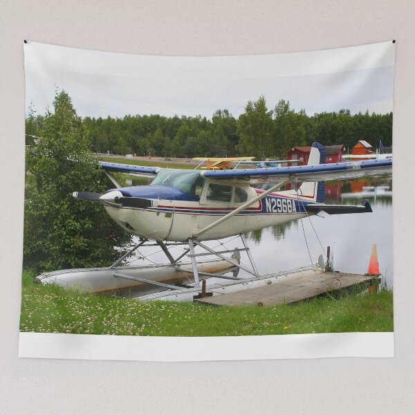 Item preview, White, red and navy float plane, Alaska designed and sold by FranWest.
