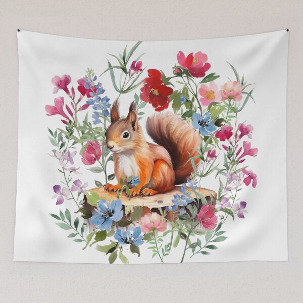 Item preview, Squirrel, flowers , wild, glamorous ,spring ,animals ,deer ,dark ,cute , romance ,dreams , floral ,rabbit ,baby ,elegant ,blooms ,wallpaper ,rose designed and sold by letsgow8th.