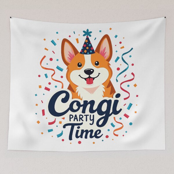 Item preview, Corgi Party Time – Joyful Celebration & Festive Exuberance designed and sold by zoughlal.