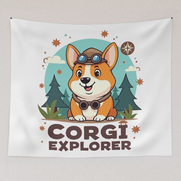 Item preview, Corgi Explorer – Curious Adventure & Family-Friendly Exploration designed and sold by zoughlal.